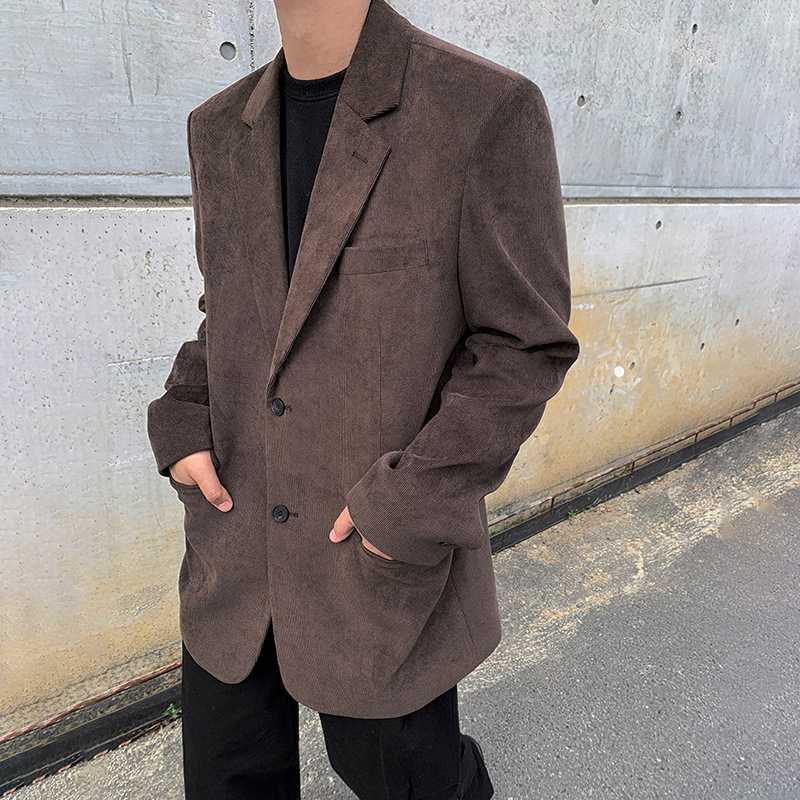 【Clearance】Corrooly suit jacket for men's retro loose casual suit trendy handsome top